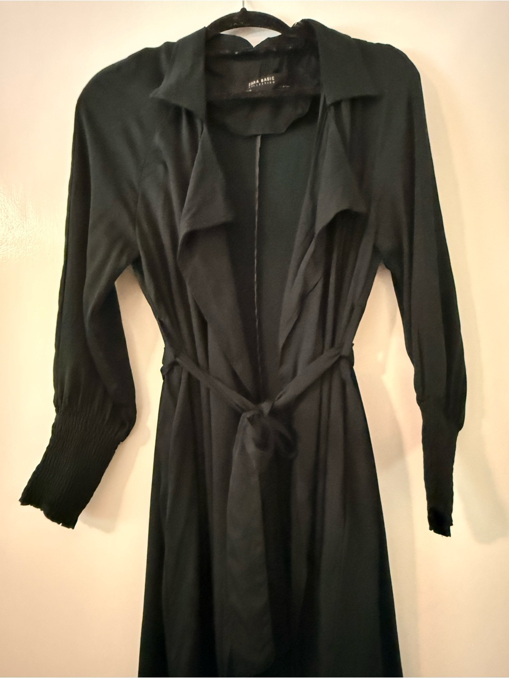 Zara Silk Trench Coat with Tie Waist